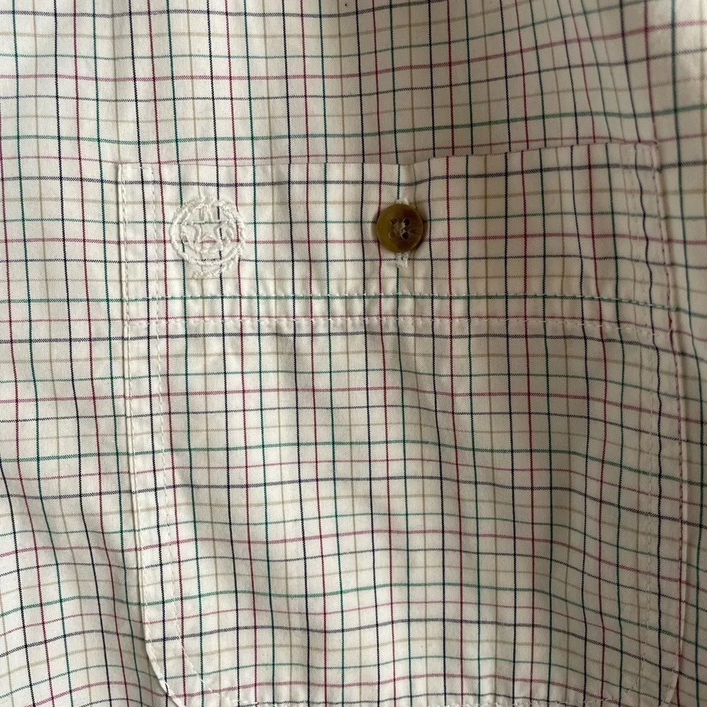 Wrangler George Strait Men's White multicolor Checkered Button Down Shirt size M